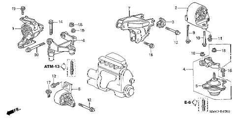 2005 civic GX(ABS) 4 DOOR CVT ENGINE MOUNTS (CVT) diagram 2005 civic GX(ABS) 4 DOOR CVT ENGINE MOUNTS (CVT) diagram