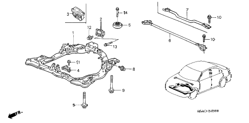 2005 civic EX 4 DOOR 4AT FRONT SUB FRAME diagram 2005 civic EX 4 DOOR 4AT FRONT SUB FRAME diagram