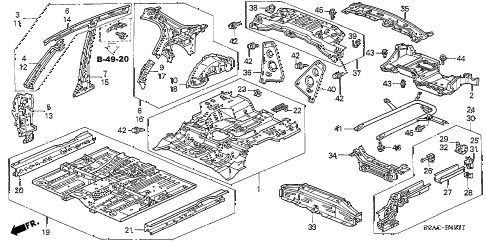 2005 civic GX(ABS/SIDE SRS) 4 DOOR CVT INNER PANEL - FLOOR PANELS (2) diagram 2005 civic GX(ABS/SIDE SRS) 4 DOOR CVT INNER PANEL - FLOOR PANELS (2) diagram