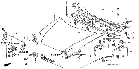 2005 civic EX(SPECIAL EDITIO 4 DOOR 4AT ENGINE HOOD diagram 2005 civic EX(SPECIAL EDITIO 4 DOOR 4AT ENGINE HOOD diagram