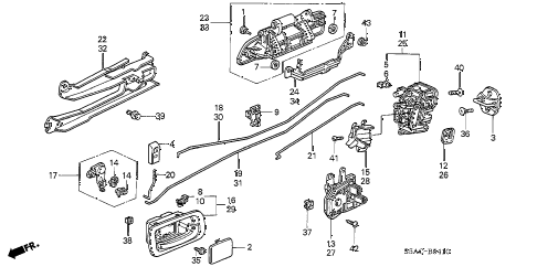 2005 civic GX(ABS) 4 DOOR CVT REAR DOOR LOCKS - OUTER HANDLE diagram 2005 civic GX(ABS) 4 DOOR CVT REAR DOOR LOCKS - OUTER HANDLE diagram