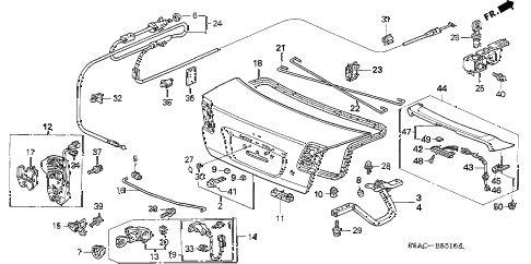 2005 civic LX(SIDE SRS) 4 DOOR 5MT TRUNK LID diagram 2005 civic LX(SIDE SRS) 4 DOOR 5MT TRUNK LID diagram
