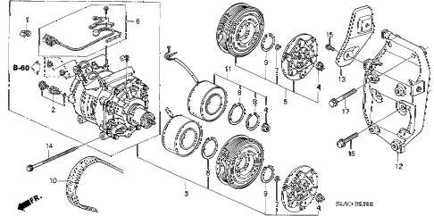 2005 civic LX(SIDE SRS) 4 DOOR 4AT A/C COMPRESSOR diagram 2005 civic LX(SIDE SRS) 4 DOOR 4AT A/C COMPRESSOR diagram