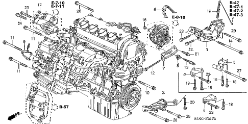 2005 civic LX 4 DOOR 5MT ENGINE MOUNTING BRACKET diagram 2005 civic LX 4 DOOR 5MT ENGINE MOUNTING BRACKET diagram
