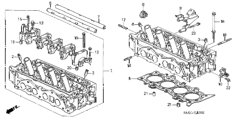 2005 civic DX(AIR CONDITIONE 4 DOOR 4AT CYLINDER HEAD (SOHC) diagram 2005 civic DX(AIR CONDITIONE 4 DOOR 4AT CYLINDER HEAD (SOHC) diagram