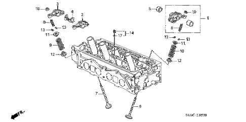 2005 civic EX 4 DOOR 4AT VALVE - ROCKER ARM (VTEC) diagram 2005 civic EX 4 DOOR 4AT VALVE - ROCKER ARM (VTEC) diagram