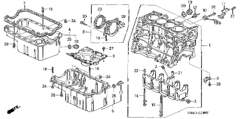 2005 civic DX(AIR CONDITIONE 4 DOOR 4AT CYLINDER BLOCK - OIL PAN diagram 2005 civic DX(AIR CONDITIONE 4 DOOR 4AT CYLINDER BLOCK - OIL PAN diagram