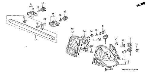 2004 civic MX(HYBRID) 4 DOOR CVT TAILLIGHT - LICENSE LIGHT diagram 2004 civic MX(HYBRID) 4 DOOR CVT TAILLIGHT - LICENSE LIGHT diagram