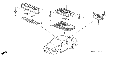 2004 civic MX(HYBRID) 4 DOOR CVT INTERIOR LIGHT diagram 2004 civic MX(HYBRID) 4 DOOR CVT INTERIOR LIGHT diagram