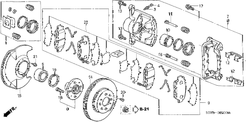 2003 civic MX(HYBRID) 4 DOOR 5MT FRONT BRAKE diagram 2003 civic MX(HYBRID) 4 DOOR 5MT FRONT BRAKE diagram