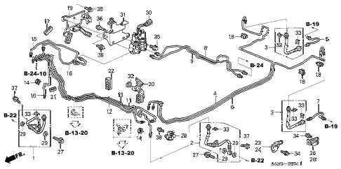 2003 civic MX(HYBRID) 4 DOOR CVT BRAKE LINES (ABS) (AT) diagram 2003 civic MX(HYBRID) 4 DOOR CVT BRAKE LINES (ABS) (AT) diagram