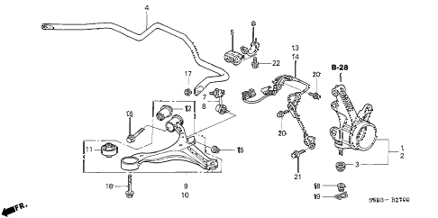 2003 civic MX(HYBRID) 4 DOOR 5MT FRONT STABILIZER - FRONT LOWER ARM diagram 2003 civic MX(HYBRID) 4 DOOR 5MT FRONT STABILIZER - FRONT LOWER ARM diagram