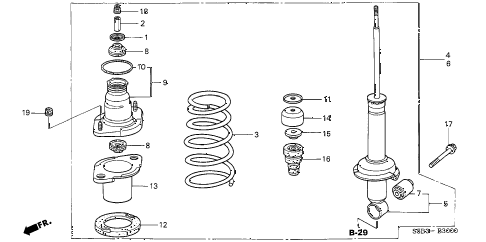 2005 civic MX(HYBRID) 4 DOOR 5MT REAR SHOCK ABSORBER diagram 2005 civic MX(HYBRID) 4 DOOR 5MT REAR SHOCK ABSORBER diagram