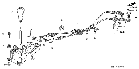 2005 civic MX(HYBRID) 4 DOOR 5MT SHIFT LEVER diagram 2005 civic MX(HYBRID) 4 DOOR 5MT SHIFT LEVER diagram