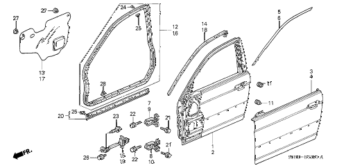 2004 civic MX(HYBRID) 4 DOOR CVT FRONT DOOR PANELS diagram 2004 civic MX(HYBRID) 4 DOOR CVT FRONT DOOR PANELS diagram