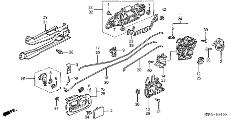 2003 civic MX(HYBRID) 4 DOOR CVT REAR DOOR LOCKS - OUTER HANDLE diagram 2003 civic MX(HYBRID) 4 DOOR CVT REAR DOOR LOCKS - OUTER HANDLE diagram