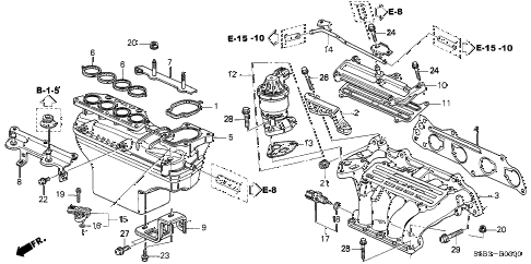 2004 civic MX(HYBRID) 4 DOOR CVT INTAKE MANIFOLD diagram 2004 civic MX(HYBRID) 4 DOOR CVT INTAKE MANIFOLD diagram