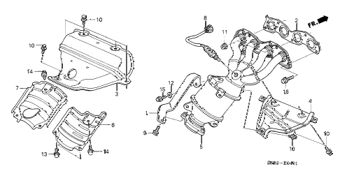 2005 civic MX(HYBRID) 4 DOOR 5MT EXHAUST MANIFOLD (2) diagram 2005 civic MX(HYBRID) 4 DOOR 5MT EXHAUST MANIFOLD (2) diagram