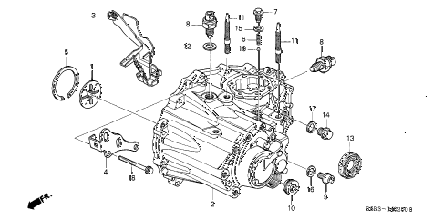 2004 civic MX(HYBRID) 4 DOOR 5MT MT TRANSMISSION CASE diagram 2004 civic MX(HYBRID) 4 DOOR 5MT MT TRANSMISSION CASE diagram