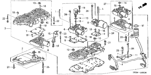 2003 civic MX(HYBRID) 4 DOOR CVT AT VALVE BODY diagram 2003 civic MX(HYBRID) 4 DOOR CVT AT VALVE BODY diagram