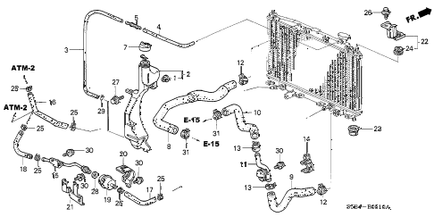 2005 civic MX(HYBRID) 4 DOOR 5MT RADIATOR HOSE - RESERVE TANK diagram 2005 civic MX(HYBRID) 4 DOOR 5MT RADIATOR HOSE - RESERVE TANK diagram