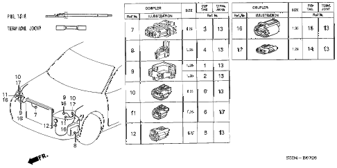 2003 civic MX(HYBRID) 4 DOOR 5MT ELECTRICAL CONNECTORS (FR.) diagram 2003 civic MX(HYBRID) 4 DOOR 5MT ELECTRICAL CONNECTORS (FR.) diagram