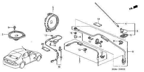 2004 civic MX(HYBRID) 4 DOOR CVT ANTENNA - SPEAKER diagram 2004 civic MX(HYBRID) 4 DOOR CVT ANTENNA - SPEAKER diagram