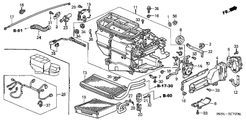 2003 civic MX(HYBRID) 4 DOOR 5MT HEATER UNIT diagram 2003 civic MX(HYBRID) 4 DOOR 5MT HEATER UNIT diagram
