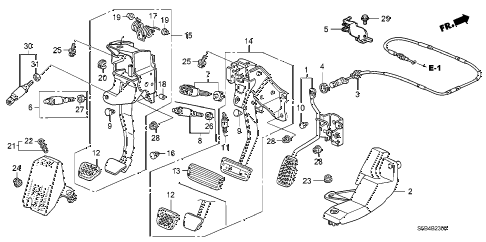 2003 civic MX(HYBRID) 4 DOOR 5MT PEDAL diagram 2003 civic MX(HYBRID) 4 DOOR 5MT PEDAL diagram