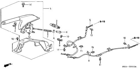 2003 civic MX(HYBRID) 4 DOOR 5MT PARKING BRAKE (1) diagram 2003 civic MX(HYBRID) 4 DOOR 5MT PARKING BRAKE (1) diagram