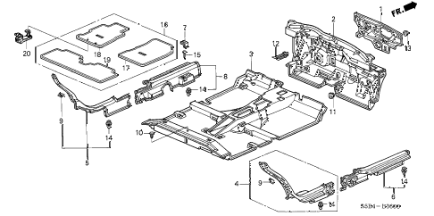 2003 civic MX(HYBRID) 4 DOOR CVT FLOOR MAT diagram 2003 civic MX(HYBRID) 4 DOOR CVT FLOOR MAT diagram