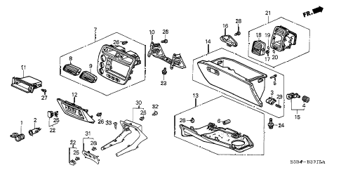 2003 civic MX(HYBRID) 4 DOOR CVT INSTRUMENT PANEL GARNISH (PASSENGER SIDE) diagram 2003 civic MX(HYBRID) 4 DOOR CVT INSTRUMENT PANEL GARNISH (PASSENGER SIDE) diagram