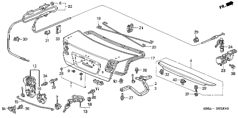2003 civic MX(HYBRID) 4 DOOR CVT TRUNK LID diagram 2003 civic MX(HYBRID) 4 DOOR CVT TRUNK LID diagram