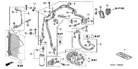 2004 civic MX(HYBRID) 4 DOOR 5MT A/C HOSES - PIPES diagram 2004 civic MX(HYBRID) 4 DOOR 5MT A/C HOSES - PIPES diagram