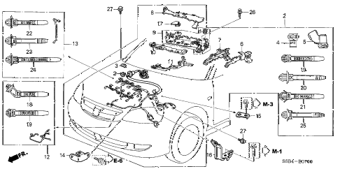 2004 civic MX(HYBRID) 4 DOOR CVT ENGINE WIRE HARNESS diagram 2004 civic MX(HYBRID) 4 DOOR CVT ENGINE WIRE HARNESS diagram