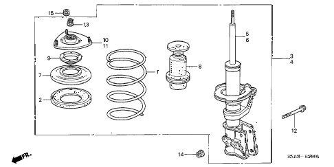 2004 civic LX 2 DOOR 5MT FRONT SHOCK ABSORBER diagram 2004 civic LX 2 DOOR 5MT FRONT SHOCK ABSORBER diagram