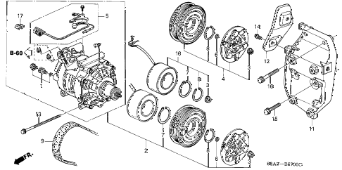 2004 civic LX 2 DOOR 5MT A/C COMPRESSOR (SANDEN) diagram 2004 civic LX 2 DOOR 5MT A/C COMPRESSOR (SANDEN) diagram