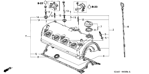 2001 civic DX 2 DOOR 5MT CYLINDER HEAD COVER diagram 2001 civic DX 2 DOOR 5MT CYLINDER HEAD COVER diagram