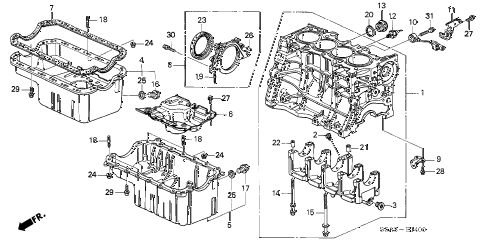2004 civic HX(SIDE SRS) 2 DOOR CVT CYLINDER BLOCK - OIL PAN diagram 2004 civic HX(SIDE SRS) 2 DOOR CVT CYLINDER BLOCK - OIL PAN diagram