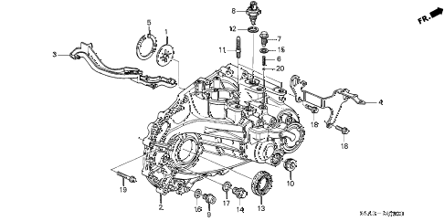 2004 civic HX 2 DOOR 5MT MT TRANSMISSION CASE diagram 2004 civic HX 2 DOOR 5MT MT TRANSMISSION CASE diagram