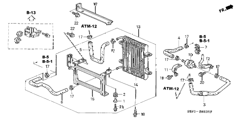 2003 civic HX 2 DOOR CVT ATF COOLER diagram 2003 civic HX 2 DOOR CVT ATF COOLER diagram