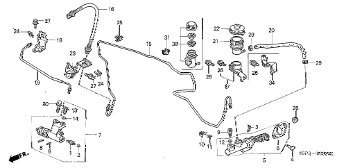 2002 civic LX(SIDE SRS) 2 DOOR 5MT CLUTCH MASTER CYLINDER (1) diagram 2002 civic LX(SIDE SRS) 2 DOOR 5MT CLUTCH MASTER CYLINDER (1) diagram