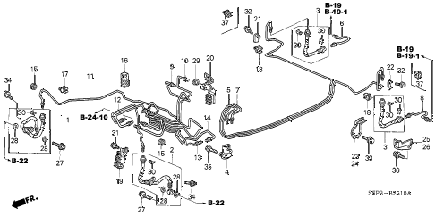 2002 civic EX(SIDE SRS) 2 DOOR 4AT BRAKE LINES (ABS) (1) diagram 2002 civic EX(SIDE SRS) 2 DOOR 4AT BRAKE LINES (ABS) (1) diagram