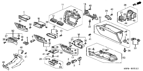 2004 civic DX(VP SIDE SRS) 2 DOOR 4AT INSTRUMENT PANEL GARNISH (PASSENGER SIDE) diagram 2004 civic DX(VP SIDE SRS) 2 DOOR 4AT INSTRUMENT PANEL GARNISH (PASSENGER SIDE) diagram