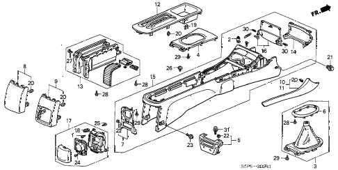 2002 civic EX(SIDE SRS) 2 DOOR 5MT CONSOLE (2) diagram 2002 civic EX(SIDE SRS) 2 DOOR 5MT CONSOLE (2) diagram