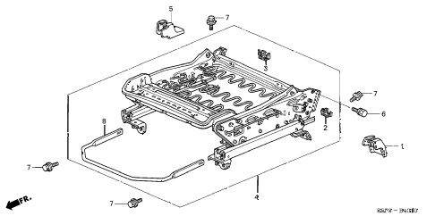2001 civic HX 2 DOOR CVT FRONT SEAT COMPONENTS (L.) diagram 2001 civic HX 2 DOOR CVT FRONT SEAT COMPONENTS (L.) diagram