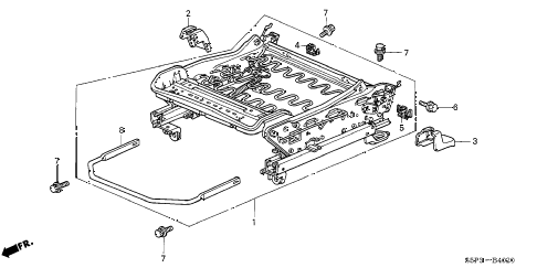 2001 civic DX 2 DOOR 5MT FRONT SEAT COMPONENTS (R.) diagram 2001 civic DX 2 DOOR 5MT FRONT SEAT COMPONENTS (R.) diagram