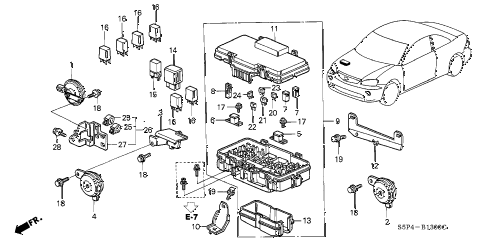 2004 civic HX 2 DOOR 5MT CONTROL UNIT (ENGINE ROOM) diagram 2004 civic HX 2 DOOR 5MT CONTROL UNIT (ENGINE ROOM) diagram