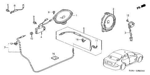 2001 civic EX 2 DOOR 5MT ANTENNA - SPEAKER diagram 2001 civic EX 2 DOOR 5MT ANTENNA - SPEAKER diagram