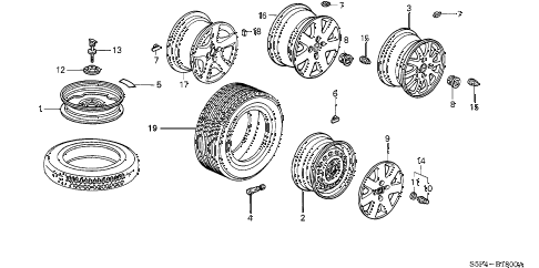2002 civic DX 2 DOOR 4AT WHEEL DISK (KA/KL) diagram 2002 civic DX 2 DOOR 4AT WHEEL DISK (KA/KL) diagram